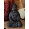 CosmoLiving by Cosmopolitan Grey Ceramic Sculpture, Buddha 12" x 8" x 7"